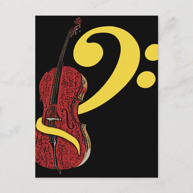Tarjeta postal Cello Clef (Anverso)