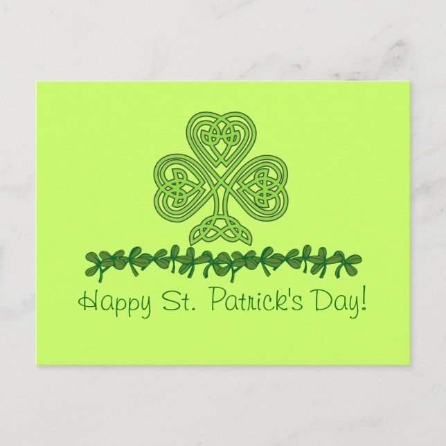 Tarjeta postal Celtic Shamrock St. Patrick's Day (Anverso)