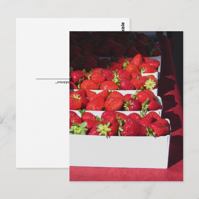 Tarjeta postal - Cestas de fresas (vrt) (Anverso / Reverso)