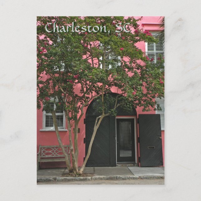 Tarjeta postal Charleston Pink House (Anverso)