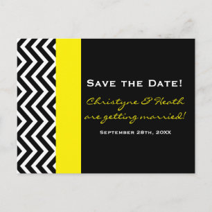 Tarjeta postal Chevron moderno negro y amarillo pa