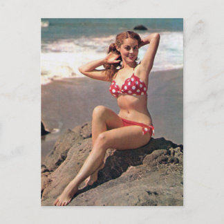 Tarjeta postal chica Bikini Beach