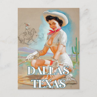 Tarjeta postal Chica de Dallas Texas Pin Up