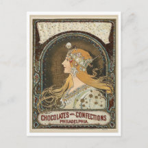 Tarjeta postal - Chocolates y Confitería Art Nouve