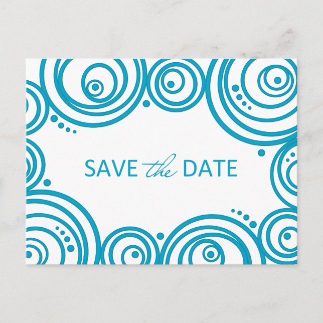 Tarjeta Postal Circles Save the Date (Anverso)