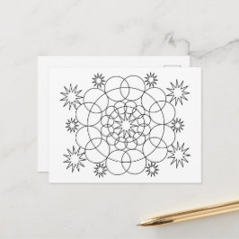 Tarjeta postal - Círculos y Estrellas para Colorea