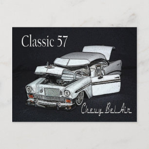 Tarjeta postal clásica 57 Chevy Bel Air