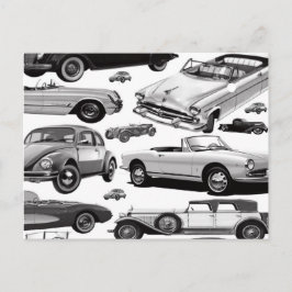 Tarjeta postal clásica de coches