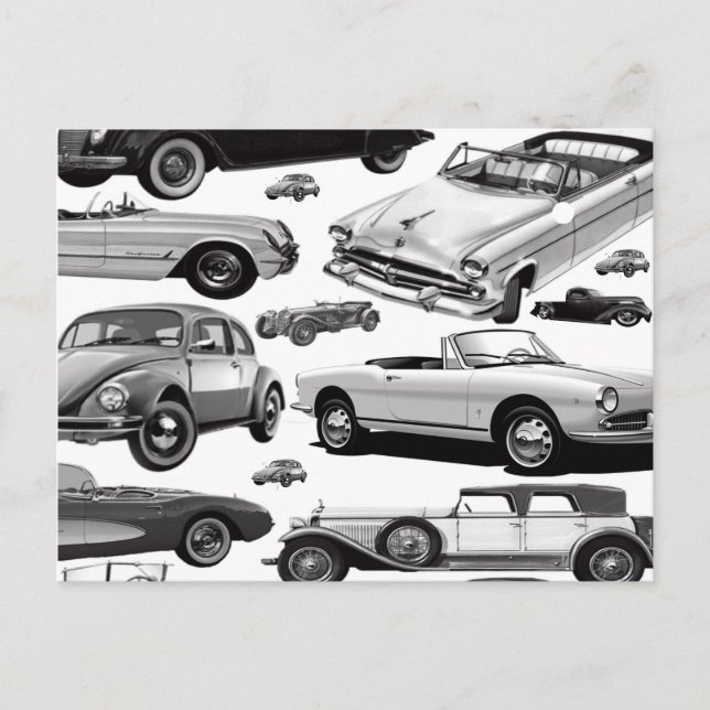 Tarjeta postal clásica de coches (Anverso)