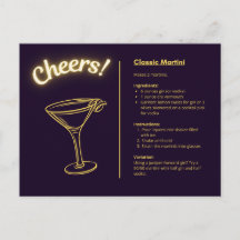 Tarjeta postal clásica de cóctel - Martini