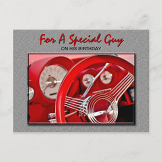 Tarjeta postal clásica de cumpleaños para automóvi
