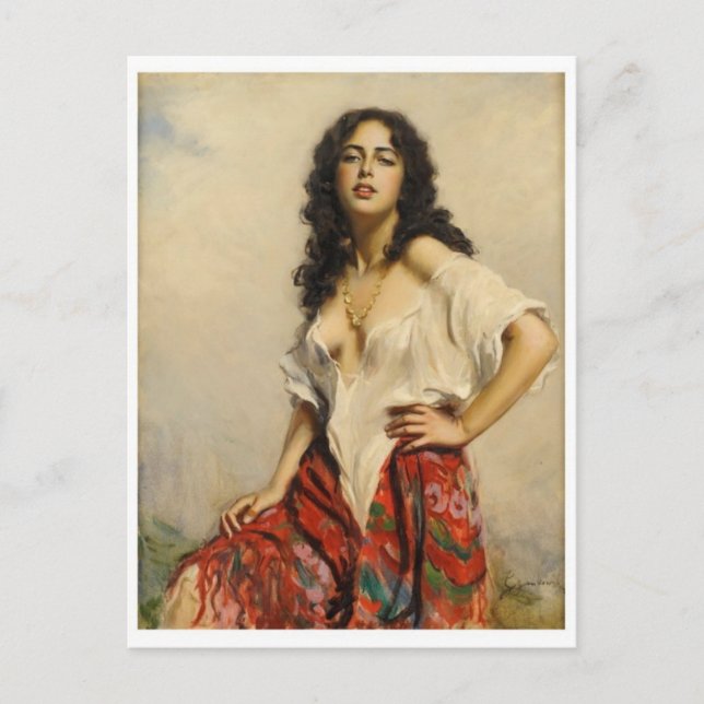 Tarjeta postal clásica de pintura (Anverso)