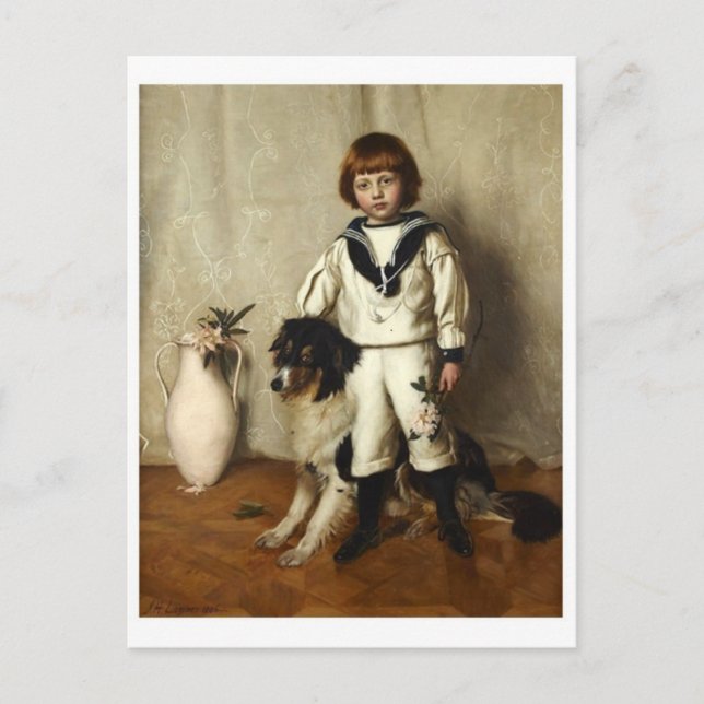 Tarjeta postal clásica de pintura (Anverso)