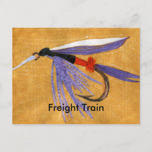 Tarjeta postal clásica de vuelo en trucha "tren de