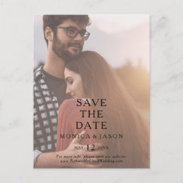 Tarjeta Postal Clásica Minimalista de Foto para Gu