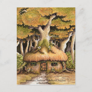 Tarjeta postal coleccionable 'Casa del árbol encan