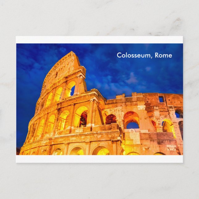 Tarjeta postal Coliseo crepúsculo Roma (Anverso)
