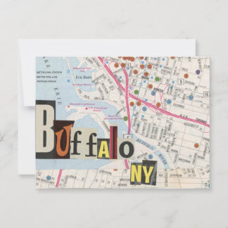 Tarjeta postal Collage de Buffalo NY Maps 36