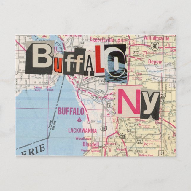 Tarjeta postal Collage de Buffalo NY Maps 39 (Anverso)