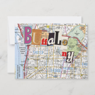 Tarjeta postal Collage de Buffalo NY Maps 40