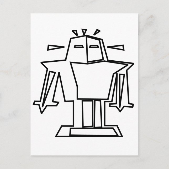 Tarjeta postal Color Me Robot (Anverso)
