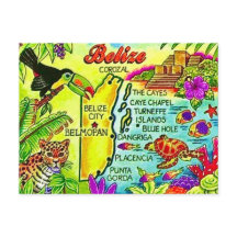Tarjeta postal colorida de Belice