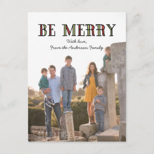 Tarjeta postal colorida de fotos de Be Merry Holid