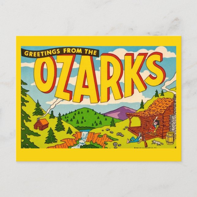 Tarjeta postal colorida de Ozarks (Anverso)
