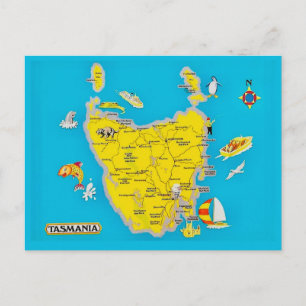 Tarjeta postal colorida de Tasmania