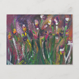 Tarjeta postal colorida de tulipán