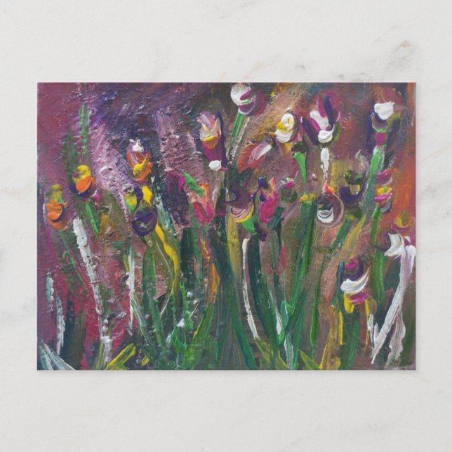 Tarjeta postal colorida de tulipán (Anverso)