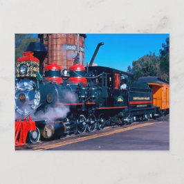 Tarjeta postal colorida del tren