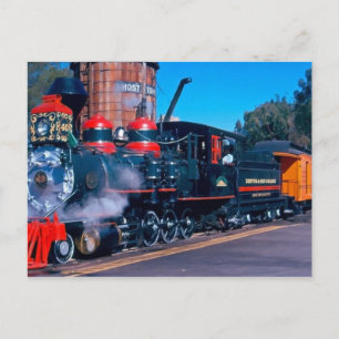Tarjeta postal colorida del tren