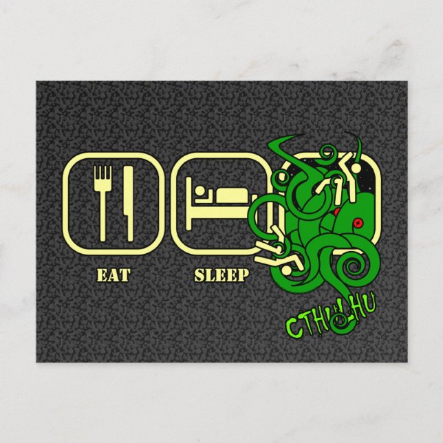Tarjeta postal - Come - Duerme - Cthulhu (Anverso)