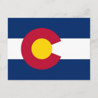 Tarjeta postal con bandera del estado de Colorado