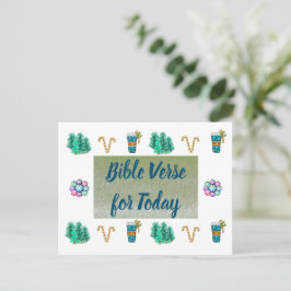 Tarjeta postal con brillo falso de versículo bíbli
