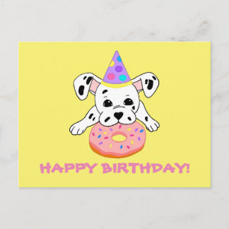 Tarjeta postal con cachorro de dálmata lindo con d
