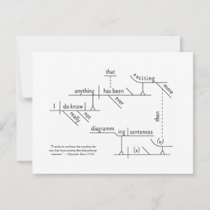 Tarjeta postal con diagramas de frases