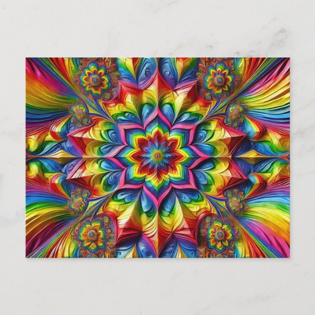 Tarjeta postal con diseño de colores LGBTQ (Anverso)