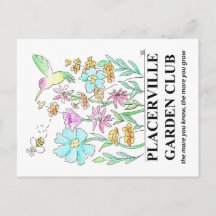 Tarjeta postal con diseño de jardín