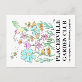 Tarjeta postal con diseño de jardín