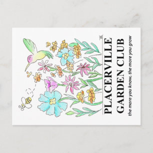 Tarjeta postal con diseño de jardín