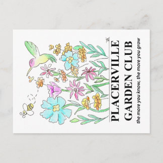 Tarjeta postal con diseño de jardín