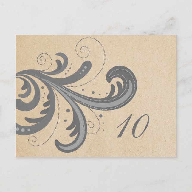 Tarjeta postal con el número de tabla de Swirls Gr (Anverso)