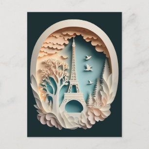 Tarjeta postal con estilo de papel de París