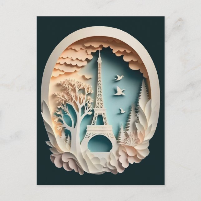 Tarjeta postal con estilo de papel de París (Anverso)