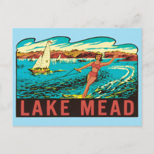 Tarjeta postal con etiqueta estatal de Lake Mead V