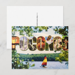 Tarjeta postal con foto de las montañas de Pocono