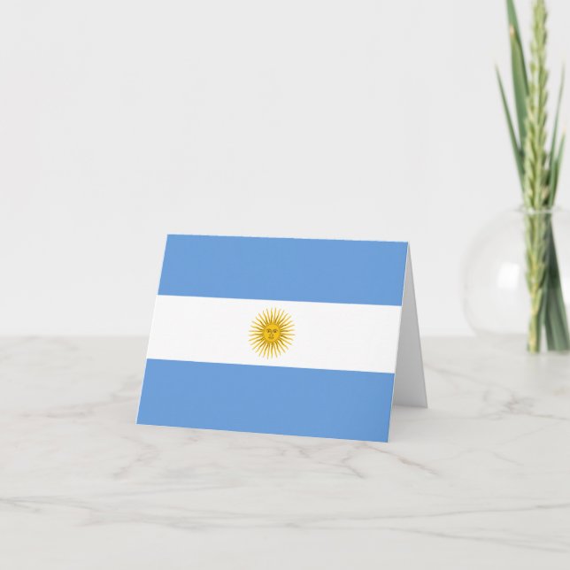 Tarjeta postal con la bandera de Argentina (Anverso)