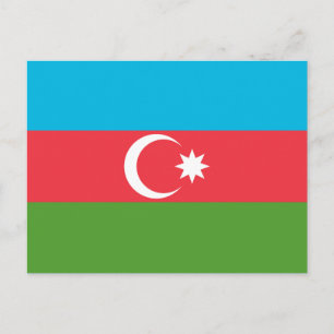 Tarjeta postal con la bandera de Azerbaiyán